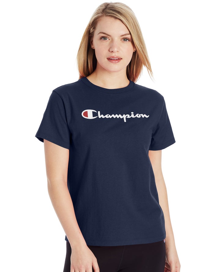 Champion Classic T-Shirt Dames - Donkerblauw - Belgie 3092PGHWM